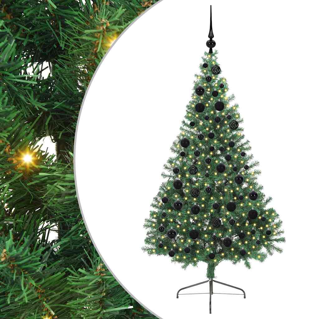 Kunstmatig Voorverlicht Kerstboom met 300 LED Groen 180 cm PVC is nu te koop bij PeponiXL, paradijselijk wonen!