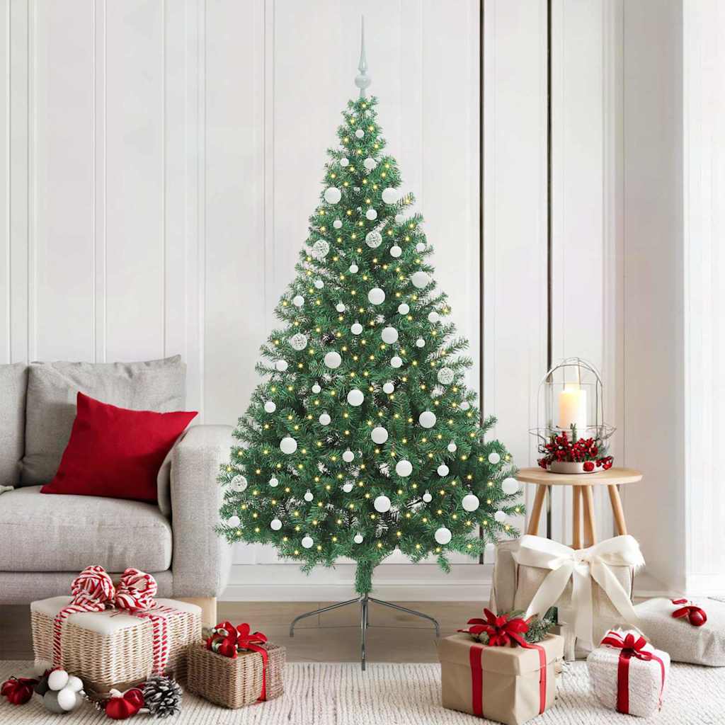 Kunstmatig Voorverlicht Kerstboom met 300 LED Groen 180 cm PVC is nu te koop bij PeponiXL, paradijselijk wonen!