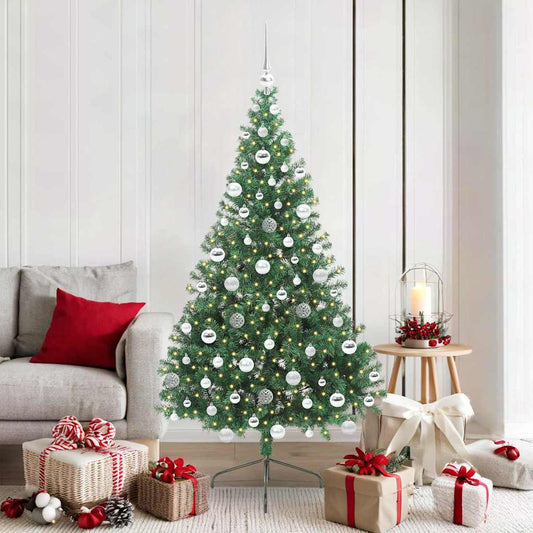 Kunstmatig Voorverlicht Kerstboom met 300 LED Groen 180 cm PVC is nu te koop bij PeponiXL, paradijselijk wonen!