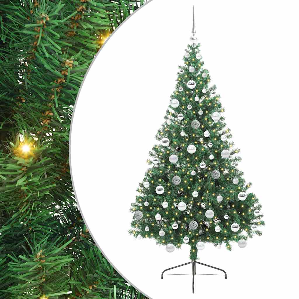 Kunstmatig Voorverlicht Kerstboom met 300 LED Groen 180 cm PVC is nu te koop bij PeponiXL, paradijselijk wonen!