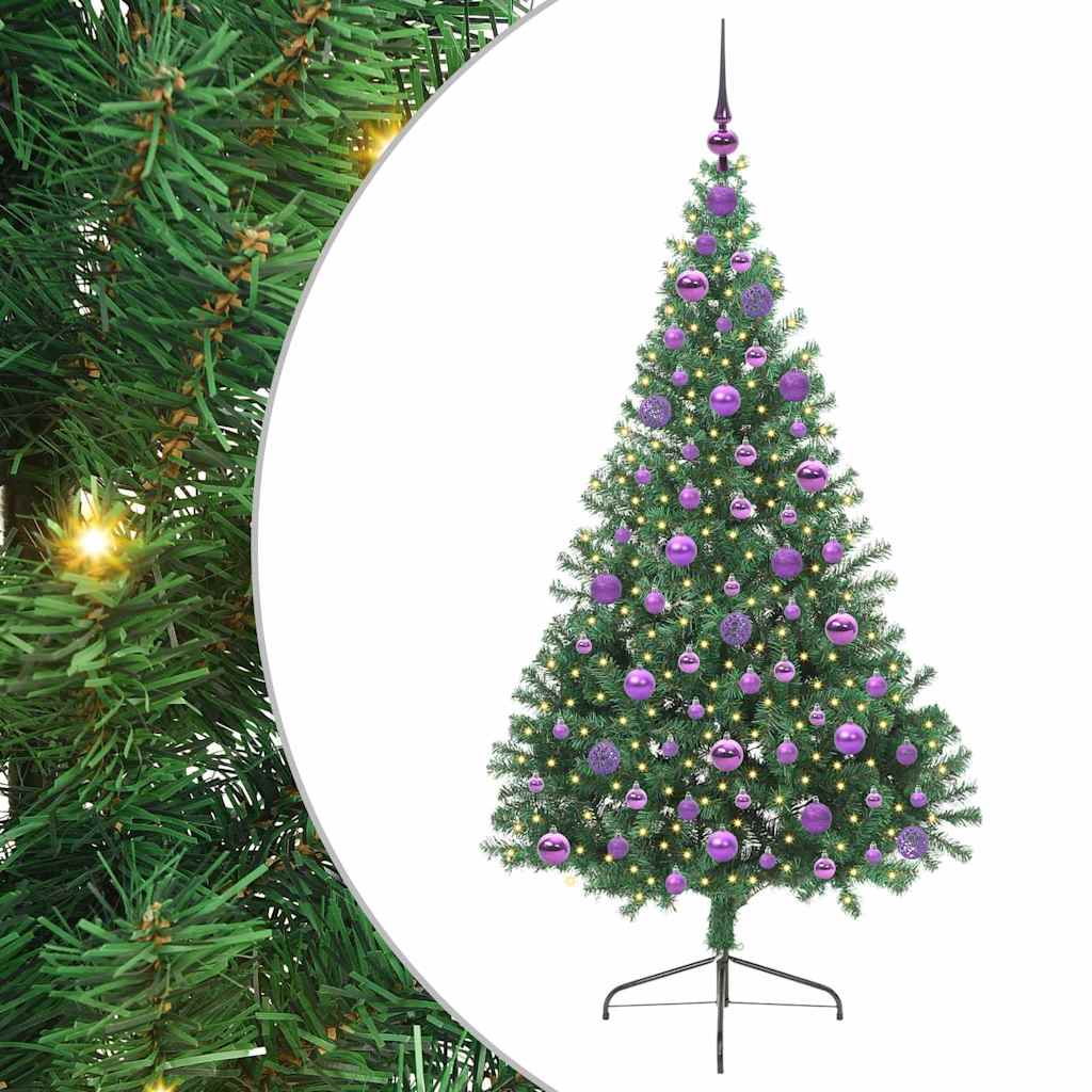 Kunstmatig Voorverlicht Kerstboom met 300 LED Groen 180 cm PVC is nu te koop bij PeponiXL, paradijselijk wonen!