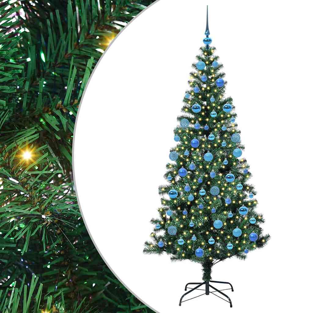 Kunstmatig Voorverlicht Kerstboom met 300 LED Groen 180 cm PVC is nu te koop bij PeponiXL, paradijselijk wonen!