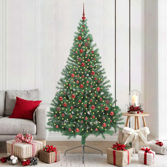 Kunstmatig Voorverlicht Kerstboom met 300 LED Groen 210 cm PVC is nu te koop bij PeponiXL, paradijselijk wonen!