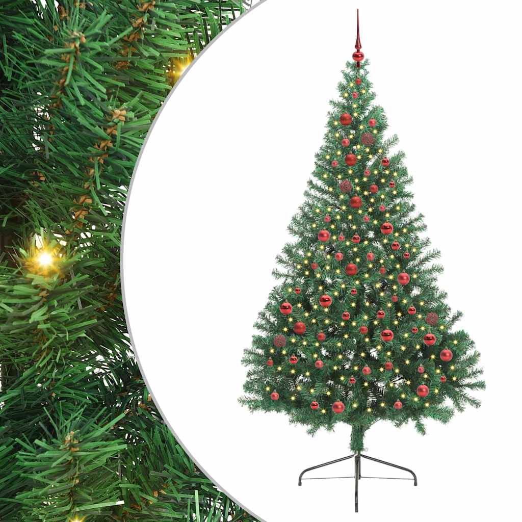 Kunstmatig Voorverlicht Kerstboom met 300 LED Groen 210 cm PVC is nu te koop bij PeponiXL, paradijselijk wonen!