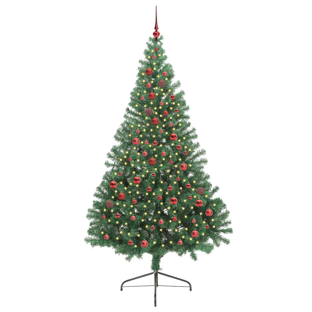 Kunstmatig Voorverlicht Kerstboom met 300 LED Groen 210 cm PVC is nu te koop bij PeponiXL, paradijselijk wonen!