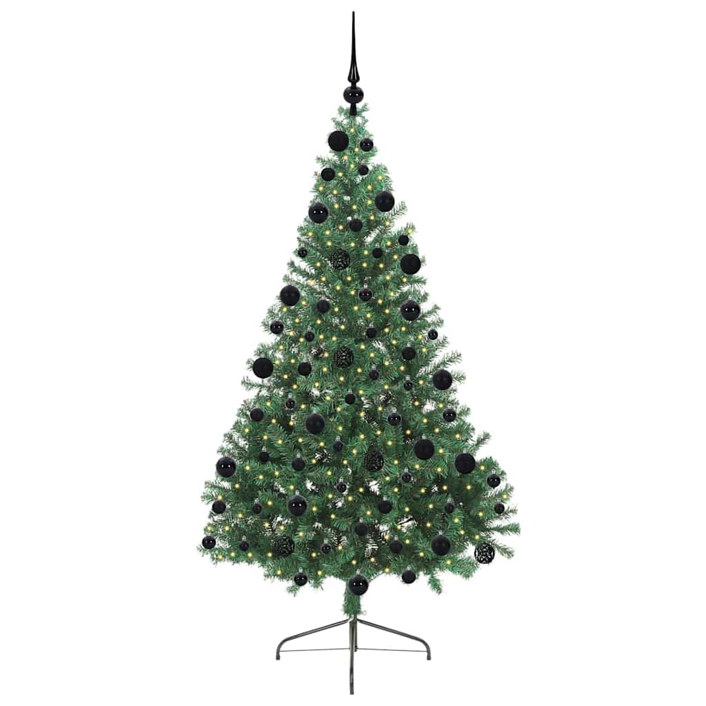 Kunstmatig Voorverlicht Kerstboom met 300 LED Groen 210 cm PVC is nu te koop bij PeponiXL, paradijselijk wonen!