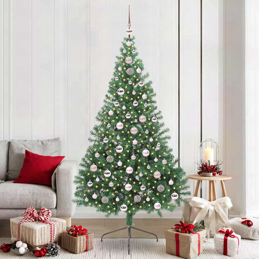 Kunstmatig Voorverlicht Kerstboom met 300 LED Groen 210 cm PVC is nu te koop bij PeponiXL, paradijselijk wonen!