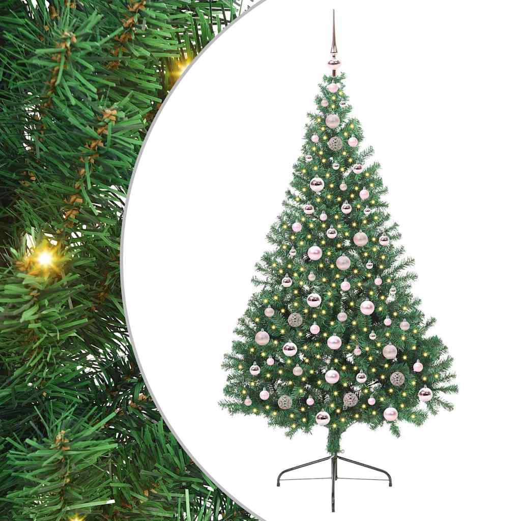 Kunstmatig Voorverlicht Kerstboom met 300 LED Groen 210 cm PVC is nu te koop bij PeponiXL, paradijselijk wonen!