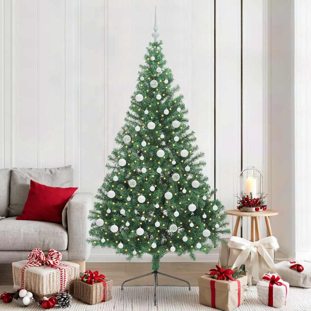 Kunstmatig Voorverlicht Kerstboom met 300 LED Groen 210 cm PVC is nu te koop bij PeponiXL, paradijselijk wonen!