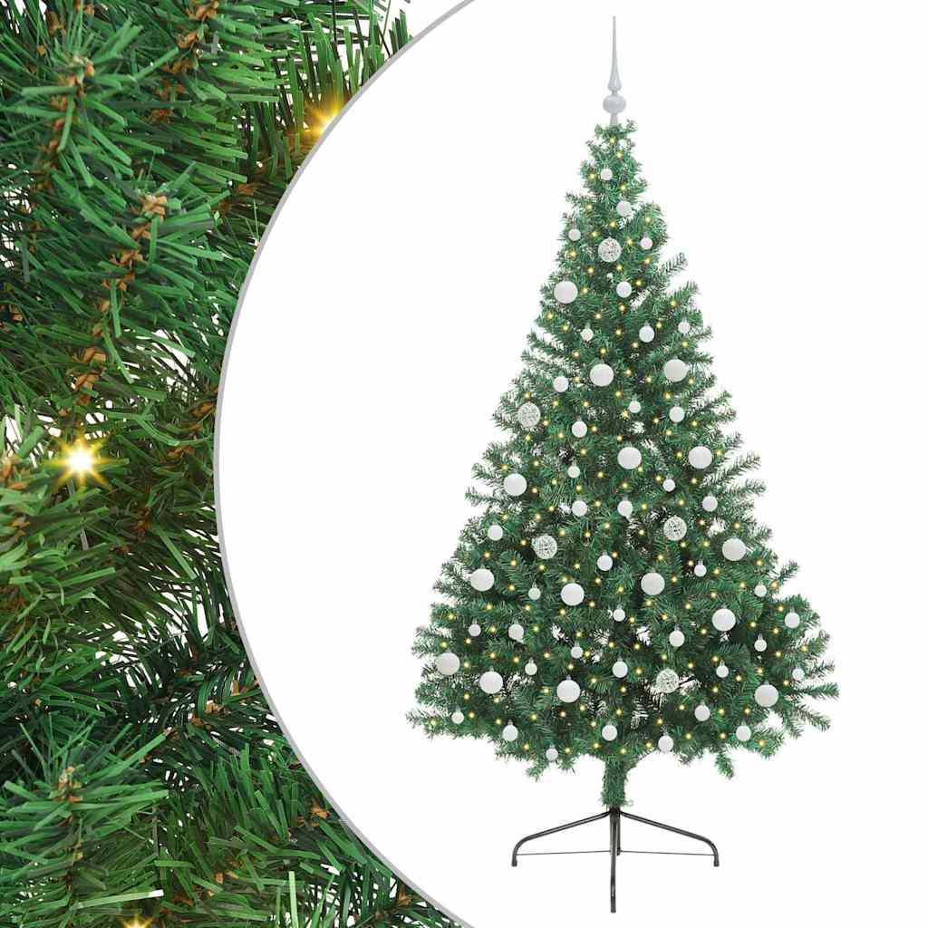 Kunstmatig Voorverlicht Kerstboom met 300 LED Groen 210 cm PVC is nu te koop bij PeponiXL, paradijselijk wonen!