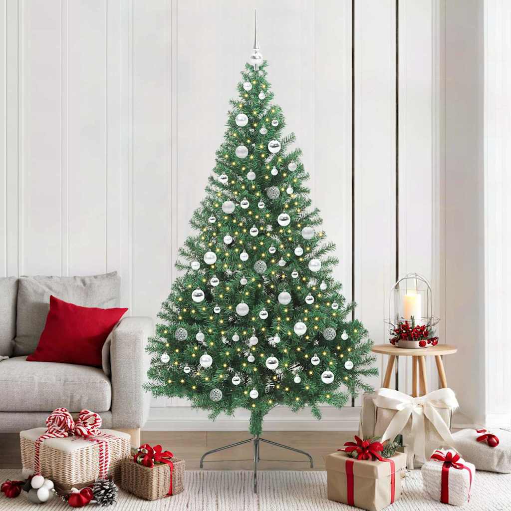 Kunstmatig Voorverlicht Kerstboom met 300 LED Groen 210 cm PVC is nu te koop bij PeponiXL, paradijselijk wonen!
