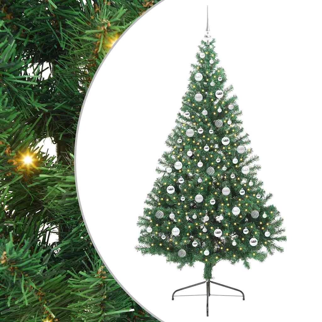 Kunstmatig Voorverlicht Kerstboom met 300 LED Groen 210 cm PVC is nu te koop bij PeponiXL, paradijselijk wonen!