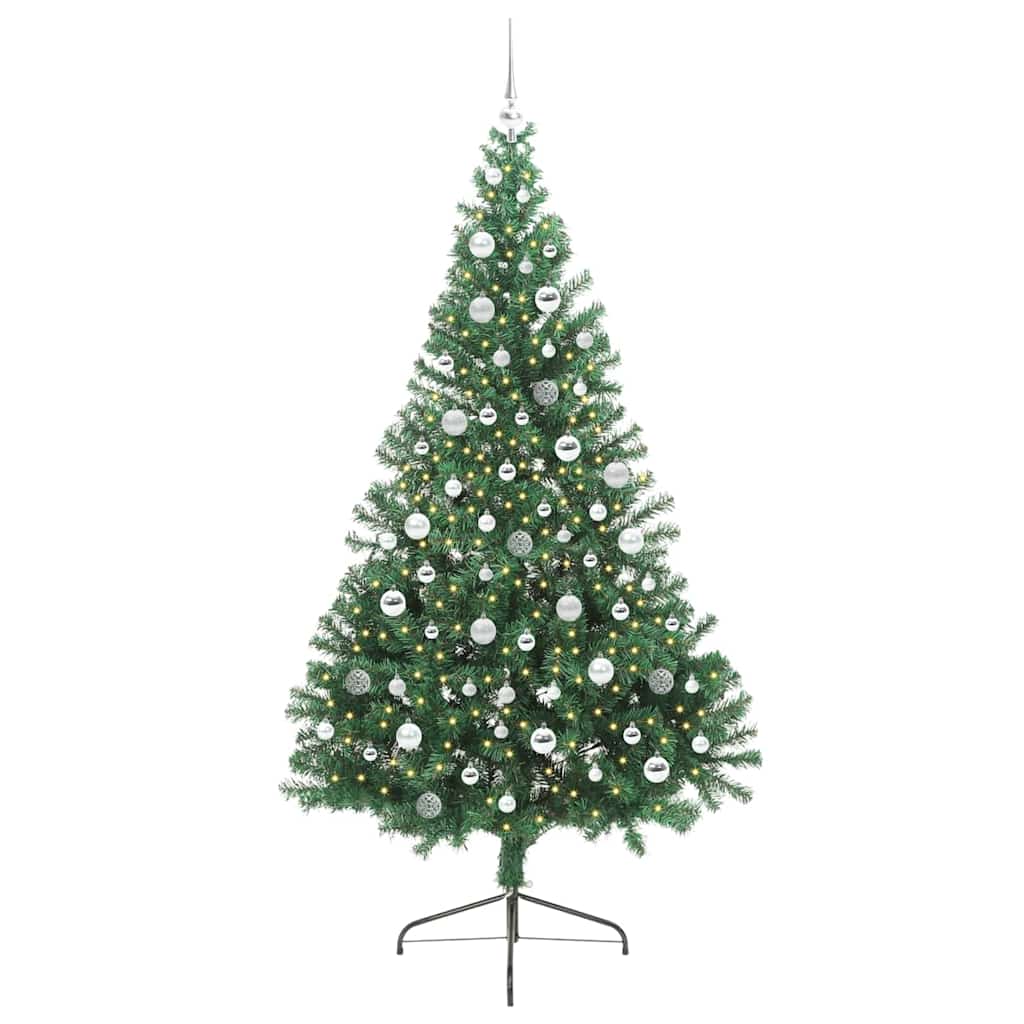 Kunstmatig Voorverlicht Kerstboom met 300 LED Groen 210 cm PVC is nu te koop bij PeponiXL, paradijselijk wonen!