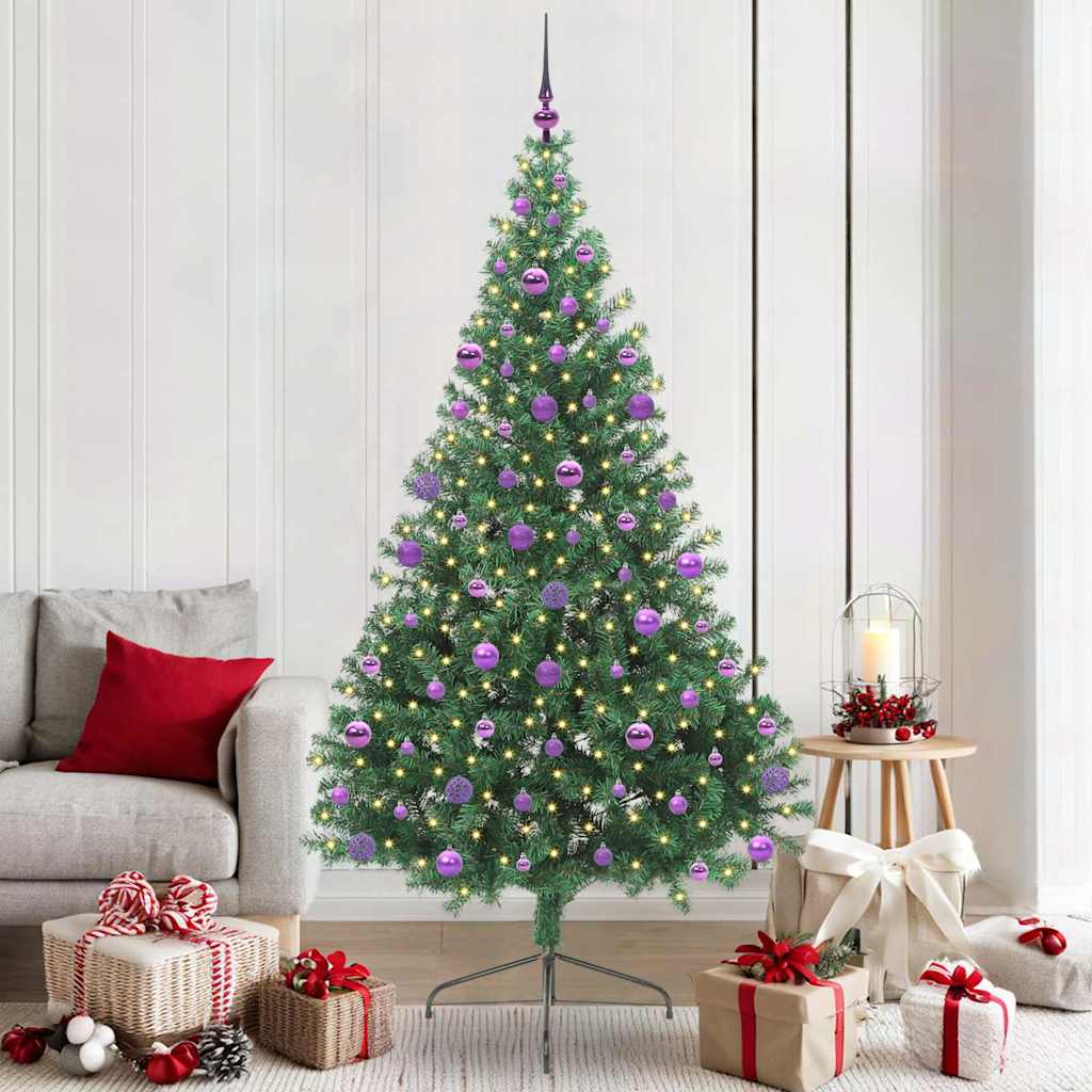 Kunstmatig Voorverlicht Kerstboom met 300 LED Groen 210 cm PVC is nu te koop bij PeponiXL, paradijselijk wonen!