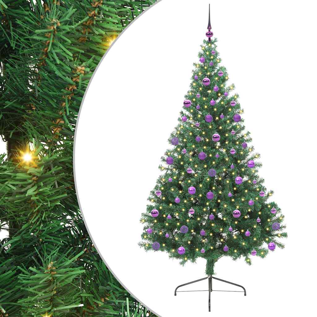 Kunstmatig Voorverlicht Kerstboom met 300 LED Groen 210 cm PVC is nu te koop bij PeponiXL, paradijselijk wonen!