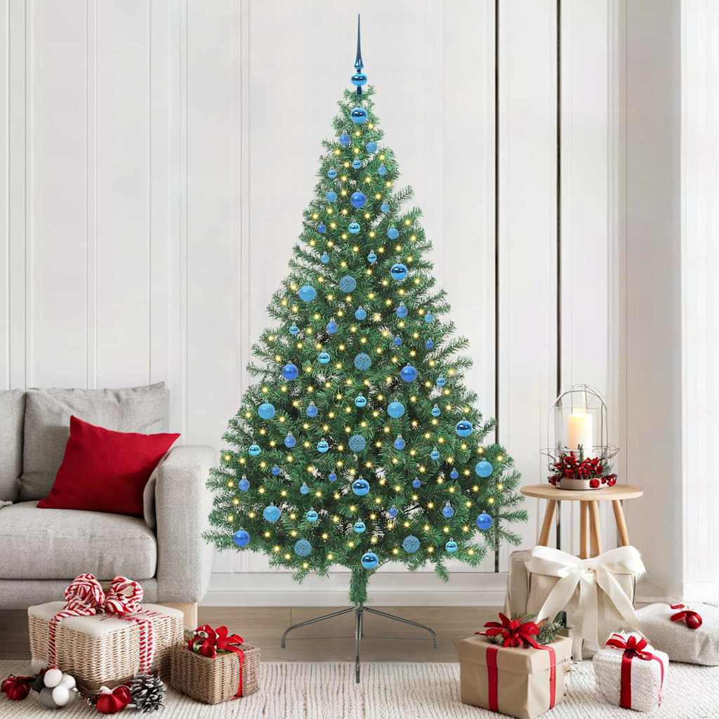 Kunstmatig Voorverlicht Kerstboom met 300 LED Groen 210 cm PVC is nu te koop bij PeponiXL, paradijselijk wonen!