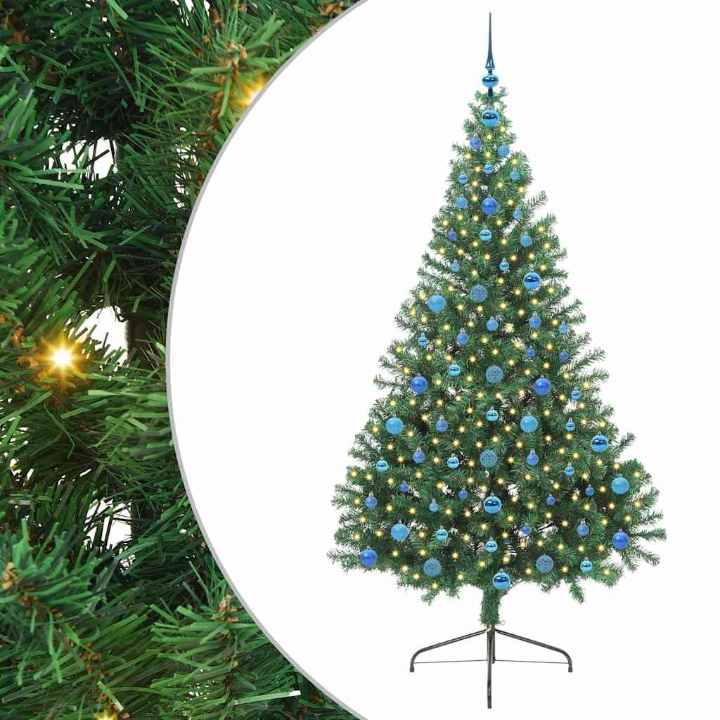 Kunstmatig Voorverlicht Kerstboom met 300 LED Groen 210 cm PVC is nu te koop bij PeponiXL, paradijselijk wonen!