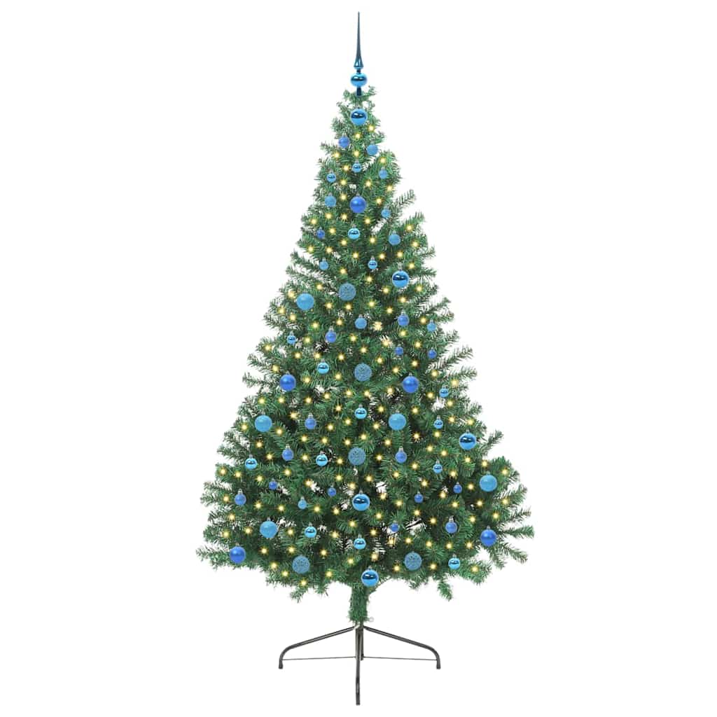 Kunstmatig Voorverlicht Kerstboom met 300 LED Groen 210 cm PVC is nu te koop bij PeponiXL, paradijselijk wonen!