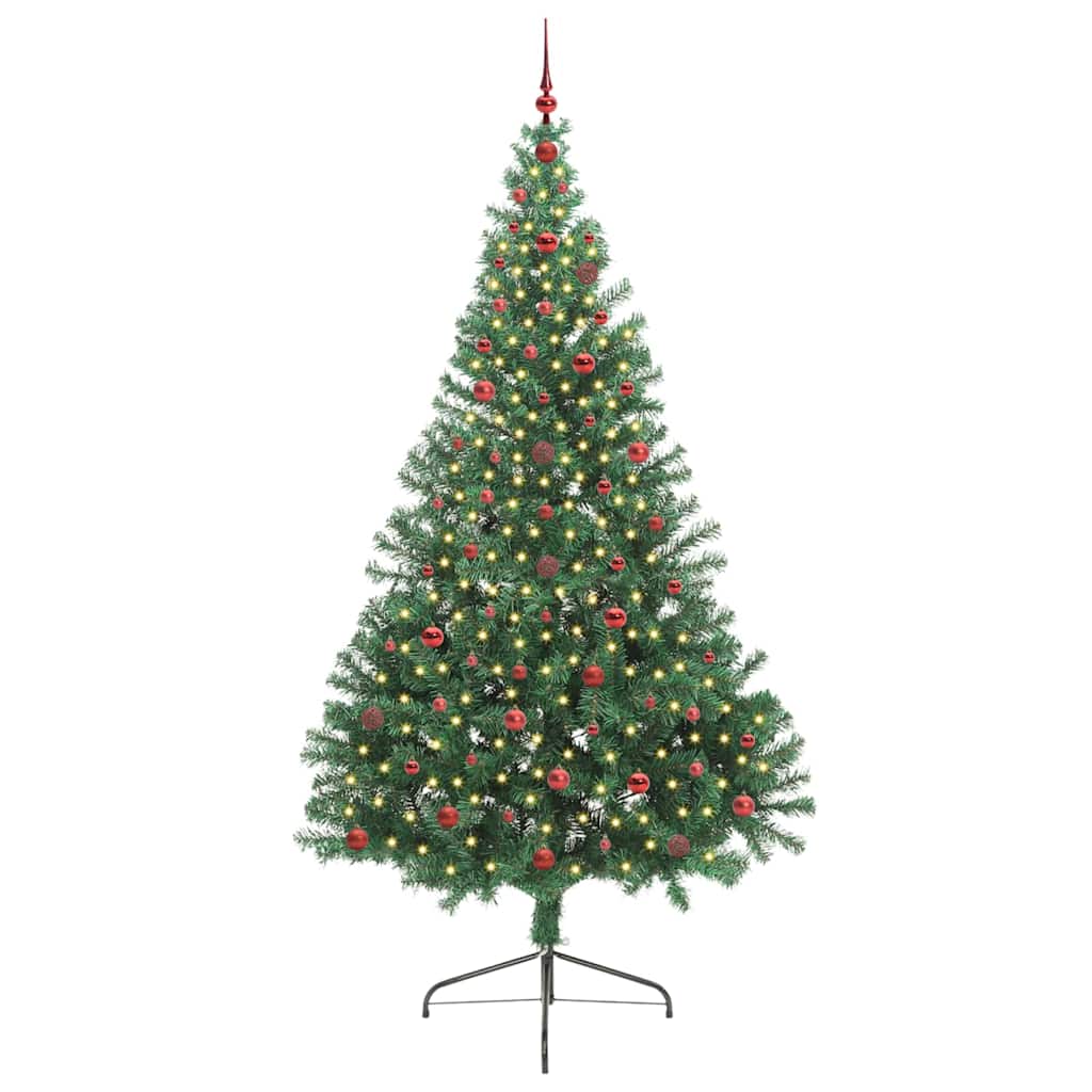 Kunstmatig Voorverlicht Kerstboom met 300 LED Groen 240 cm PVC is nu te koop bij PeponiXL, paradijselijk wonen!