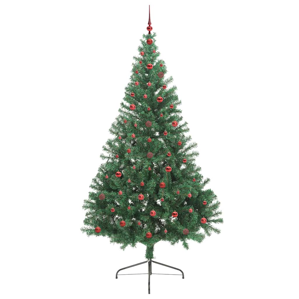 Kunstmatig Voorverlicht Kerstboom met 300 LED Groen 240 cm PVC is nu te koop bij PeponiXL, paradijselijk wonen!