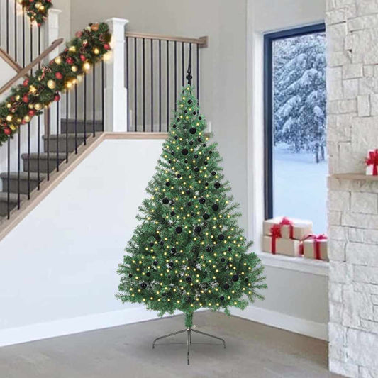 Kunstmatig Voorverlicht Kerstboom met 300 LED Groen 240 cm PVC is nu te koop bij PeponiXL, paradijselijk wonen!