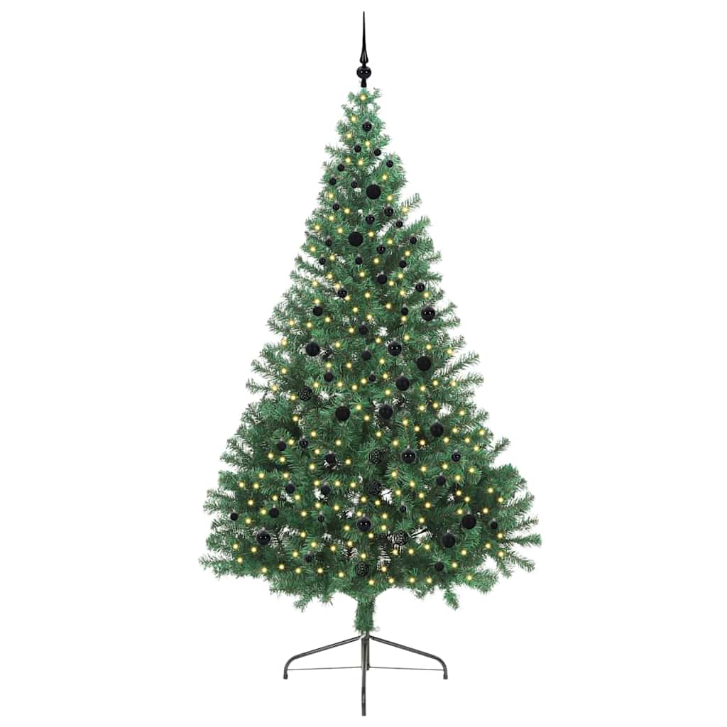 Kunstmatig Voorverlicht Kerstboom met 300 LED Groen 240 cm PVC is nu te koop bij PeponiXL, paradijselijk wonen!