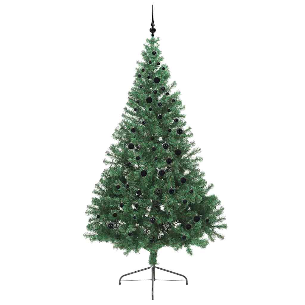 Kunstmatig Voorverlicht Kerstboom met 300 LED Groen 240 cm PVC is nu te koop bij PeponiXL, paradijselijk wonen!