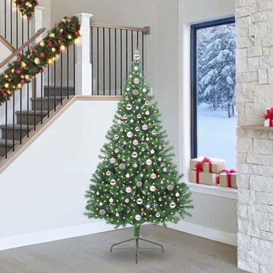 Kunstmatig Voorverlicht Kerstboom met 300 LED Groen 240 cm PVC is nu te koop bij PeponiXL, paradijselijk wonen!