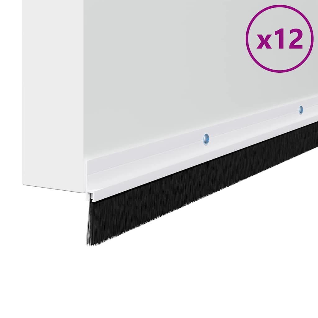 Schroefbare Deurborstelafsluitingen 12 pcs Wit 100 cm is nu te koop bij PeponiXL, paradijselijk wonen!