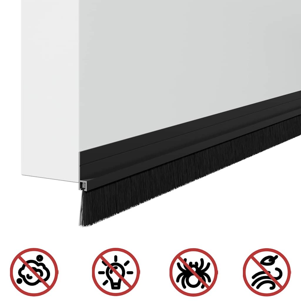 Zelfklevende Deurborstels 2 pcs Zwart 100 cm Aluminium Legering is nu te koop bij PeponiXL, paradijselijk wonen!