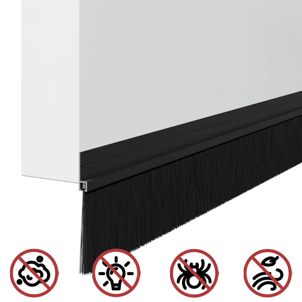 Zelfklevende Deurborstels 2 pcs Zwart 100 cm Aluminium Legering is nu te koop bij PeponiXL, paradijselijk wonen!