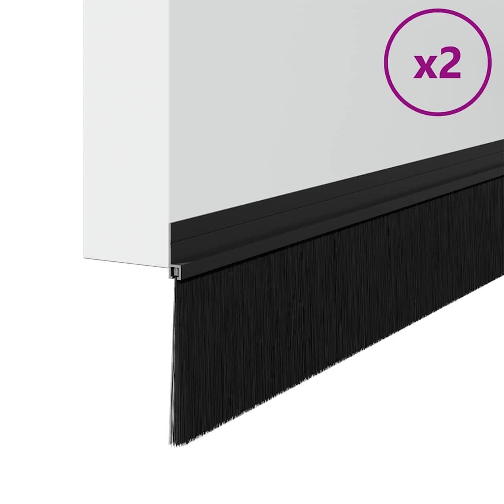 Zelfklevende Deurborstels 2 pcs Zwart 100 cm Aluminium Legering is nu te koop bij PeponiXL, paradijselijk wonen!