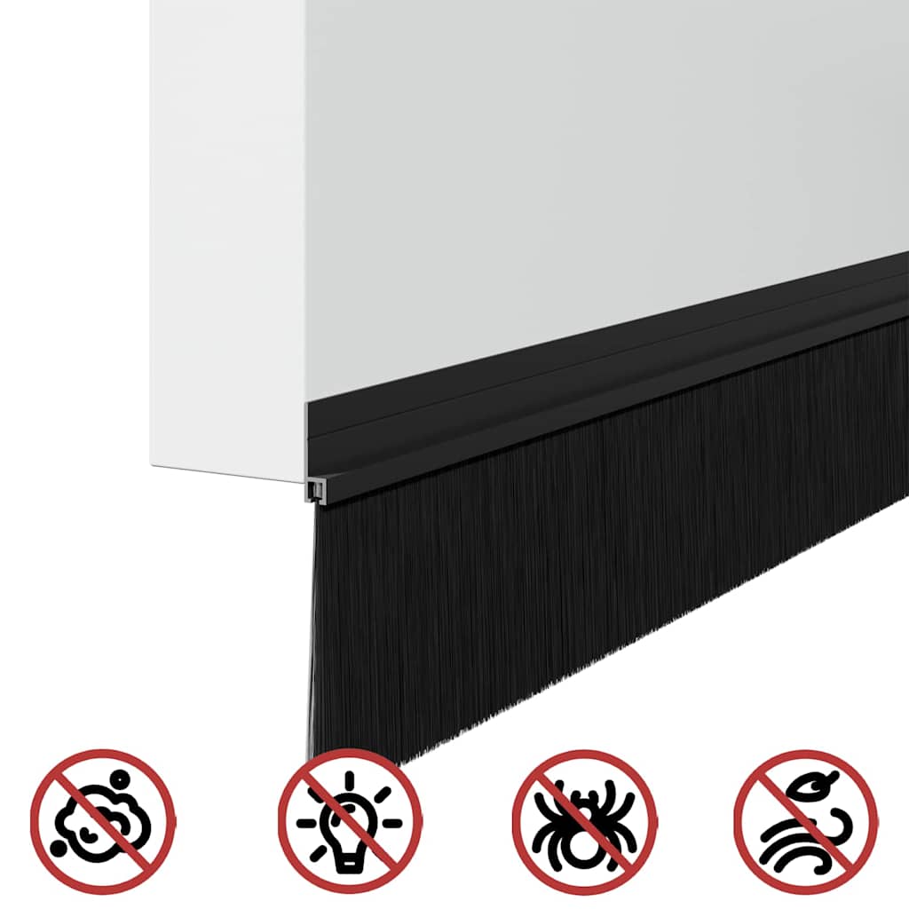 Zelfklevende Deurborstels 6 pcs Zwart 100 cm Aluminium Legering is nu te koop bij PeponiXL, paradijselijk wonen!