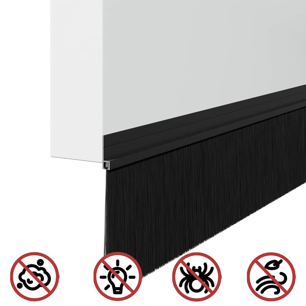 Zelfklevende Deurborstels 6 pcs Zwart 100 cm Aluminium Legering is nu te koop bij PeponiXL, paradijselijk wonen!