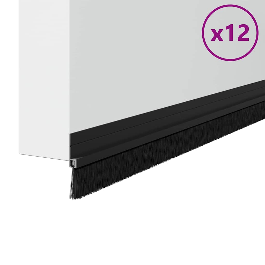 Zelfklevende Deurborstels 12 pcs Zwart 100 cm is nu te koop bij PeponiXL, paradijselijk wonen!