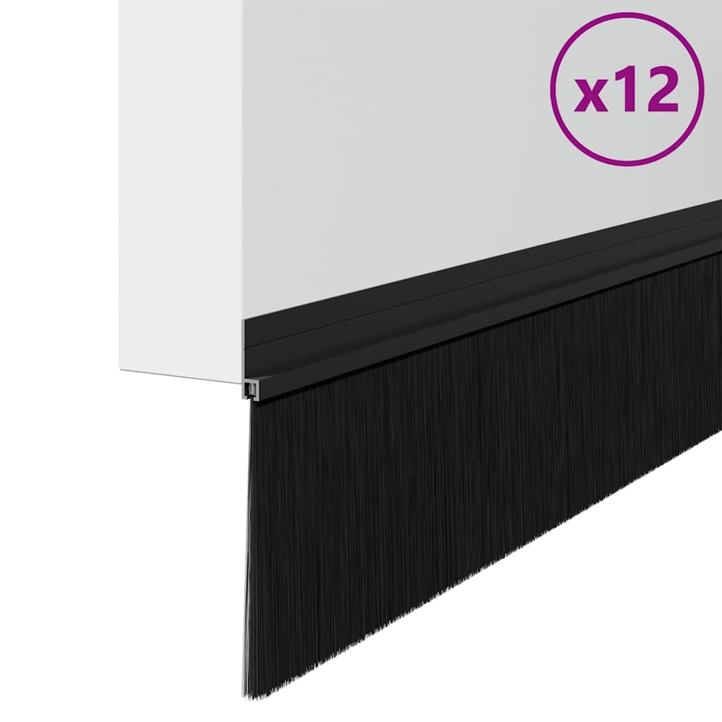 Zelfklevende Deurborstels 12 pcs Zwart 100 cm is nu te koop bij PeponiXL, paradijselijk wonen!