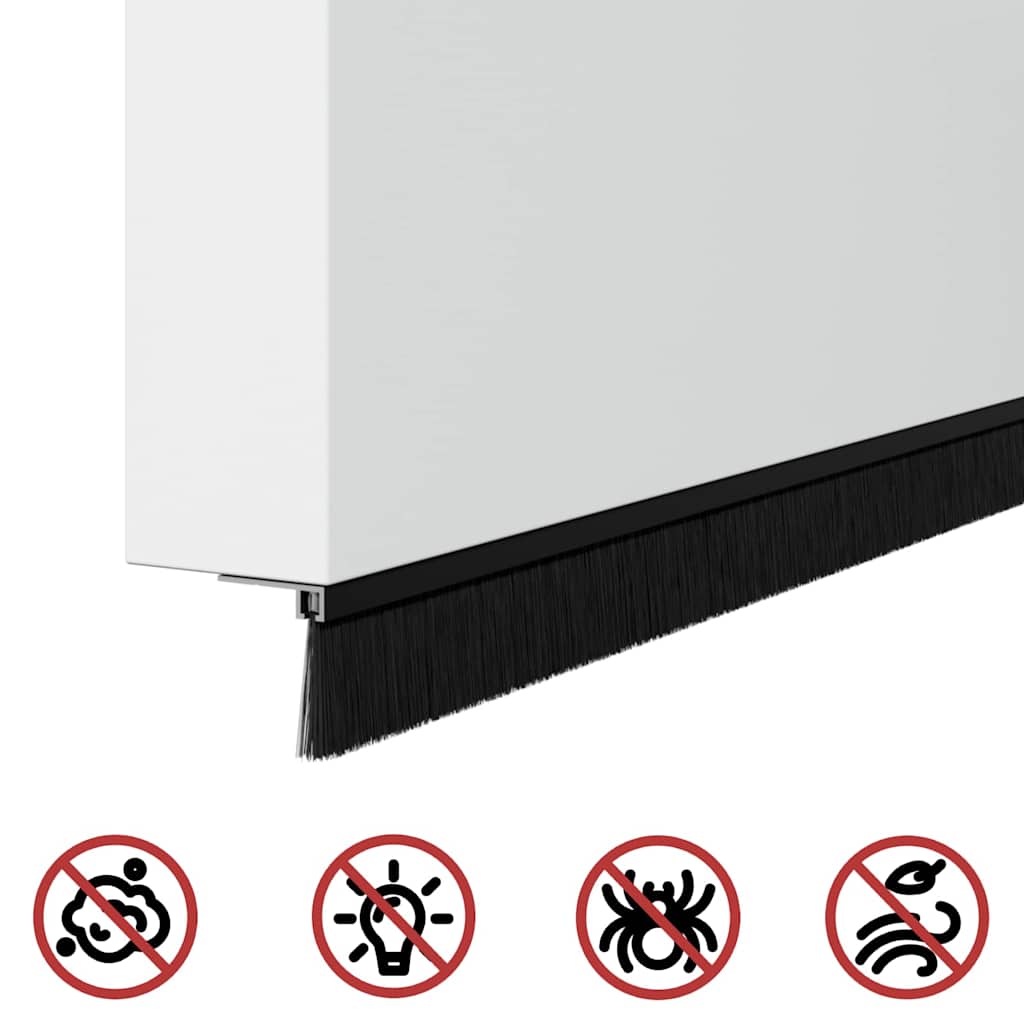 Zelfklevende Deurborstels 2 pcs Zwart 100 cm Aluminium Legering is nu te koop bij PeponiXL, paradijselijk wonen!
