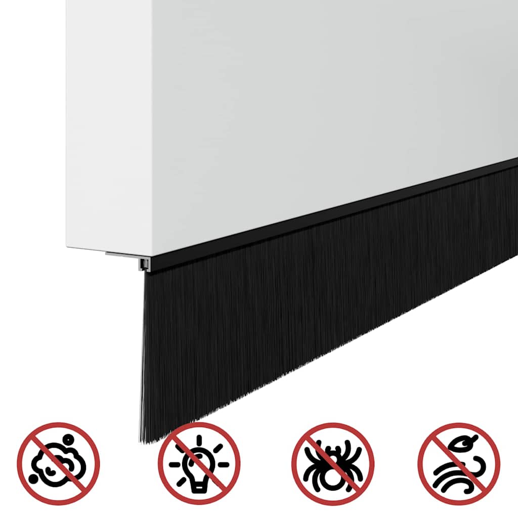 Zelfklevende Deurborstels 2 pcs Zwart 100 cm Aluminium Legering is nu te koop bij PeponiXL, paradijselijk wonen!