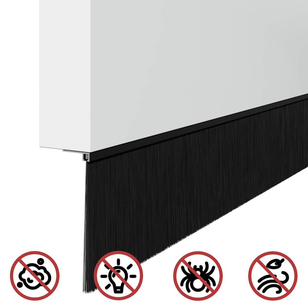 Zelfklevende Deurborstels 6 pcs Zwart 100 cm Aluminium Legering is nu te koop bij PeponiXL, paradijselijk wonen!