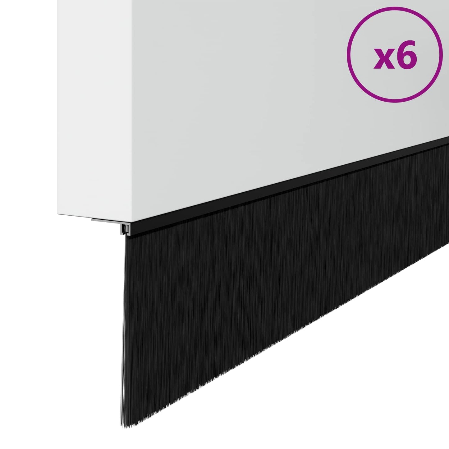 Zelfklevende Deurborstels 6 pcs Zwart 100 cm Aluminium Legering is nu te koop bij PeponiXL, paradijselijk wonen!