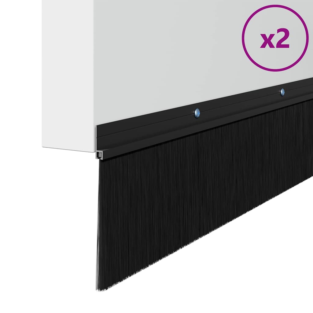 Schroefbare Deurborstelafsluitingen 2 pcs Zwart 100 cm is nu te koop bij PeponiXL, paradijselijk wonen!