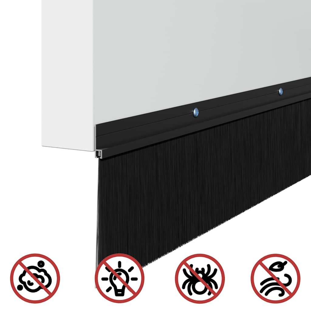 Schroefbare Deurborstelafsluitingen 6 pcs Zwart 100 cm is nu te koop bij PeponiXL, paradijselijk wonen!