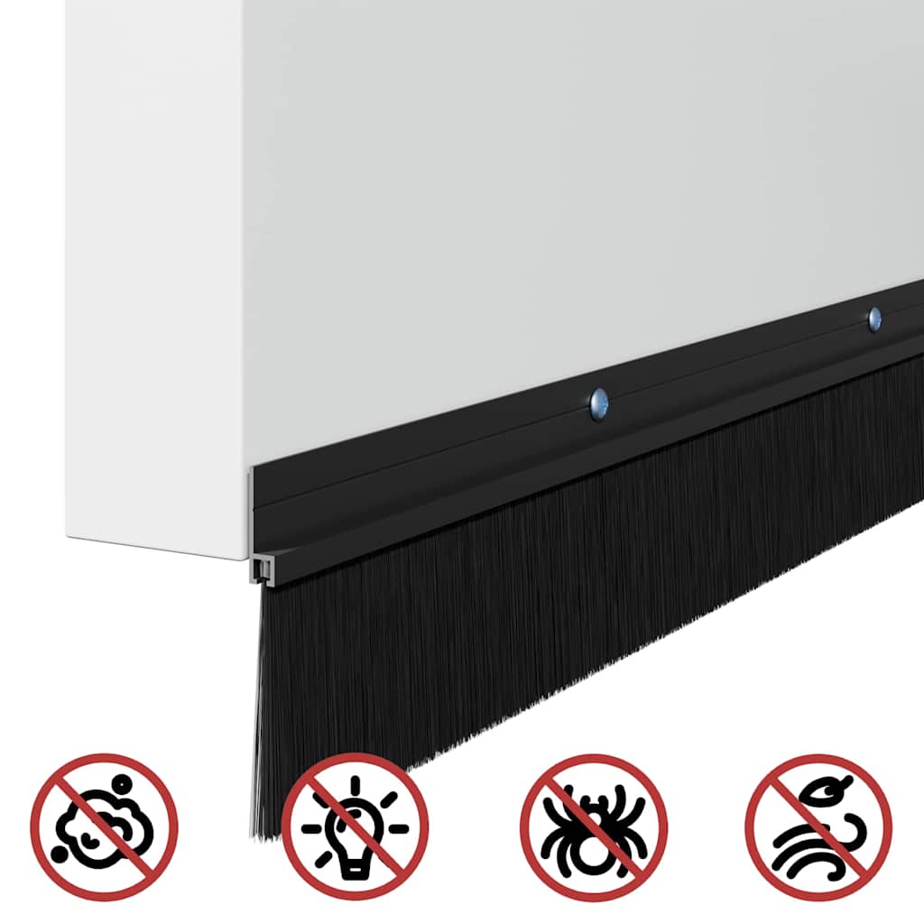 Schroefbare Deurborstelafsluitingen 12 pcs Zwart 100 cm is nu te koop bij PeponiXL, paradijselijk wonen!