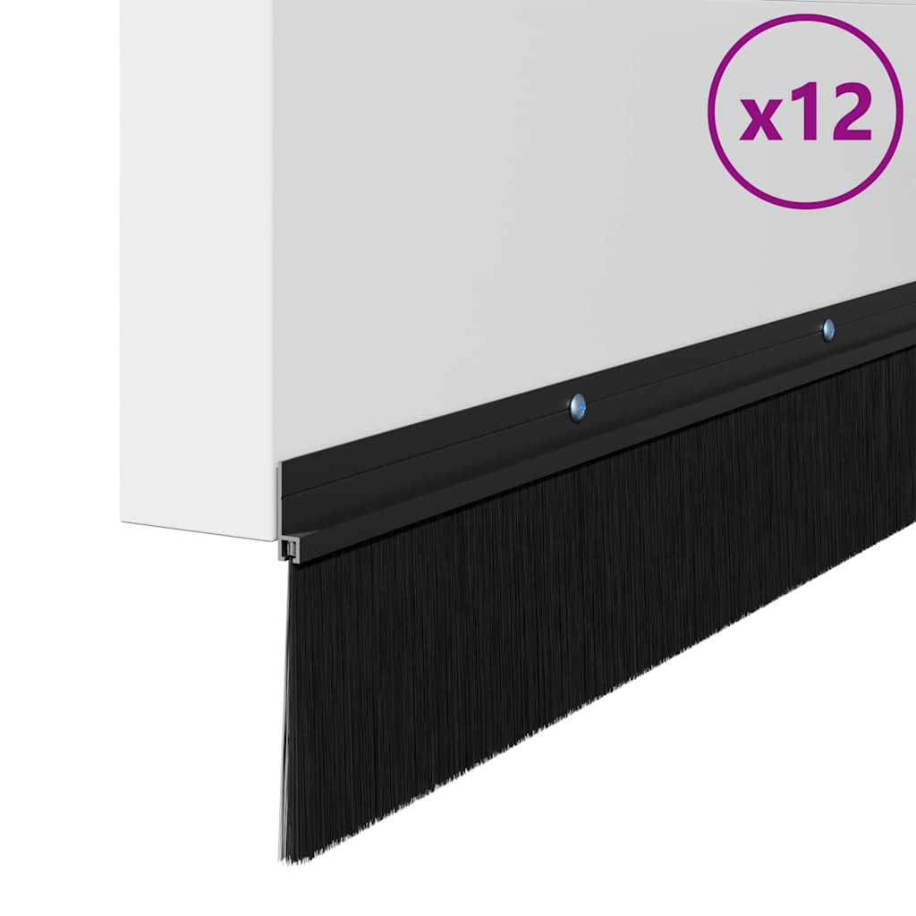Schroefbare Deurborstelafsluitingen 12 pcs Zwart 100 cm is nu te koop bij PeponiXL, paradijselijk wonen!