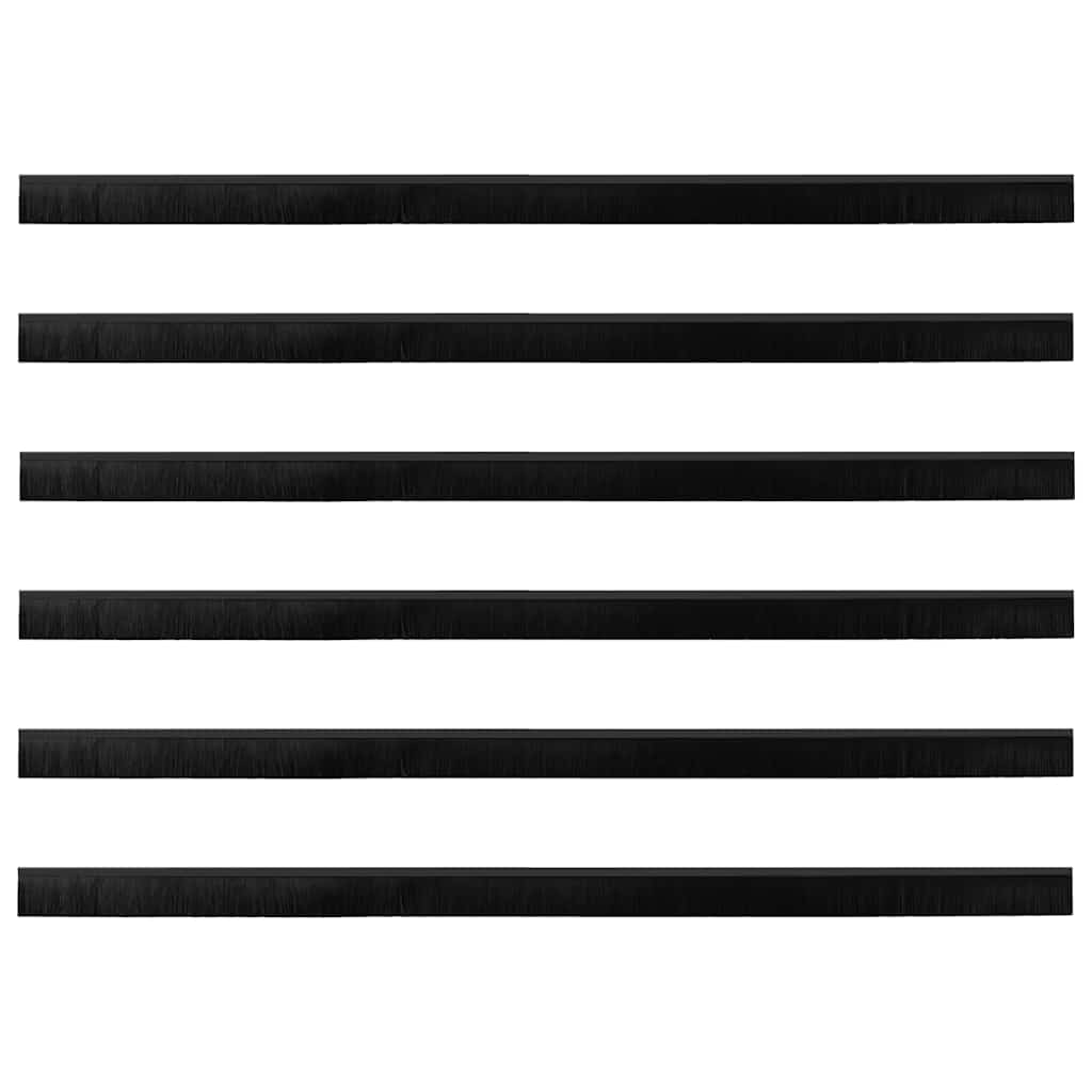 Schroefbare Deurborstelafsluitingen 6 pcs Zwart 100 cm is nu te koop bij PeponiXL, paradijselijk wonen!