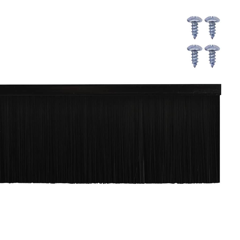 Schroefbare Deurborstelafsluitingen 6 pcs Zwart 100 cm is nu te koop bij PeponiXL, paradijselijk wonen!