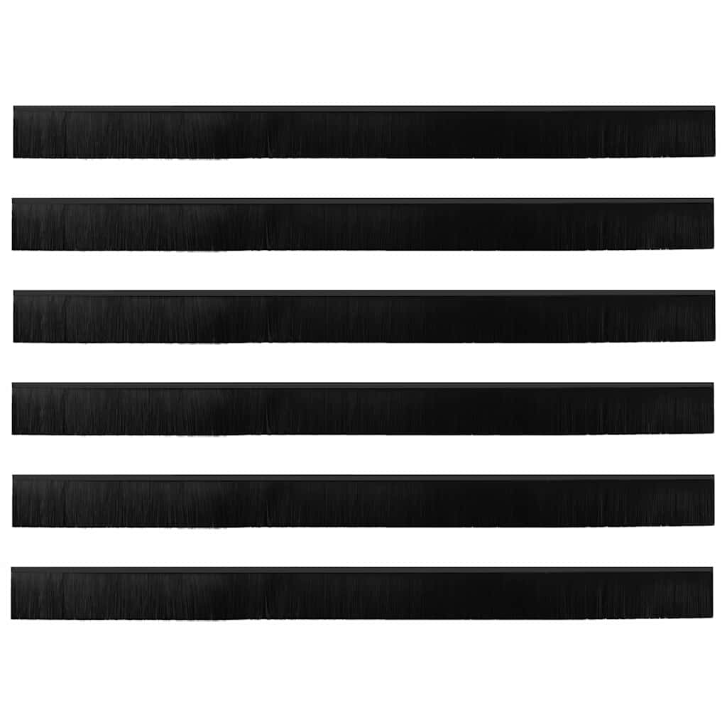 Schroefbare Deurborstelafsluitingen 6 pcs Zwart 100 cm is nu te koop bij PeponiXL, paradijselijk wonen!
