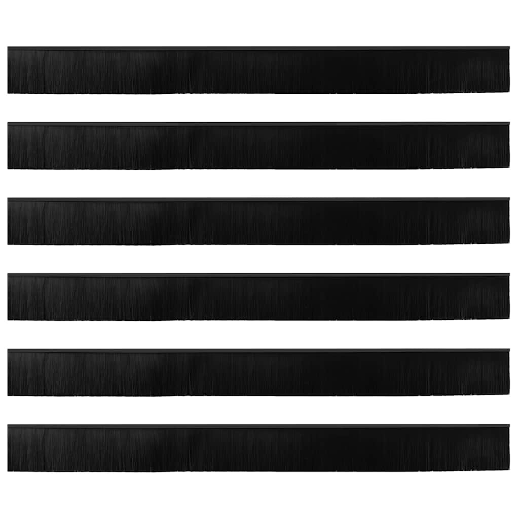 Schroefbare Deurborstelafsluitingen 6 pcs Zwart 100 cm is nu te koop bij PeponiXL, paradijselijk wonen!