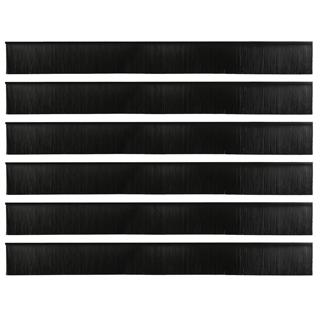 Schroefbare Deurborstelafsluitingen 6 pcs Zwart 100 cm is nu te koop bij PeponiXL, paradijselijk wonen!