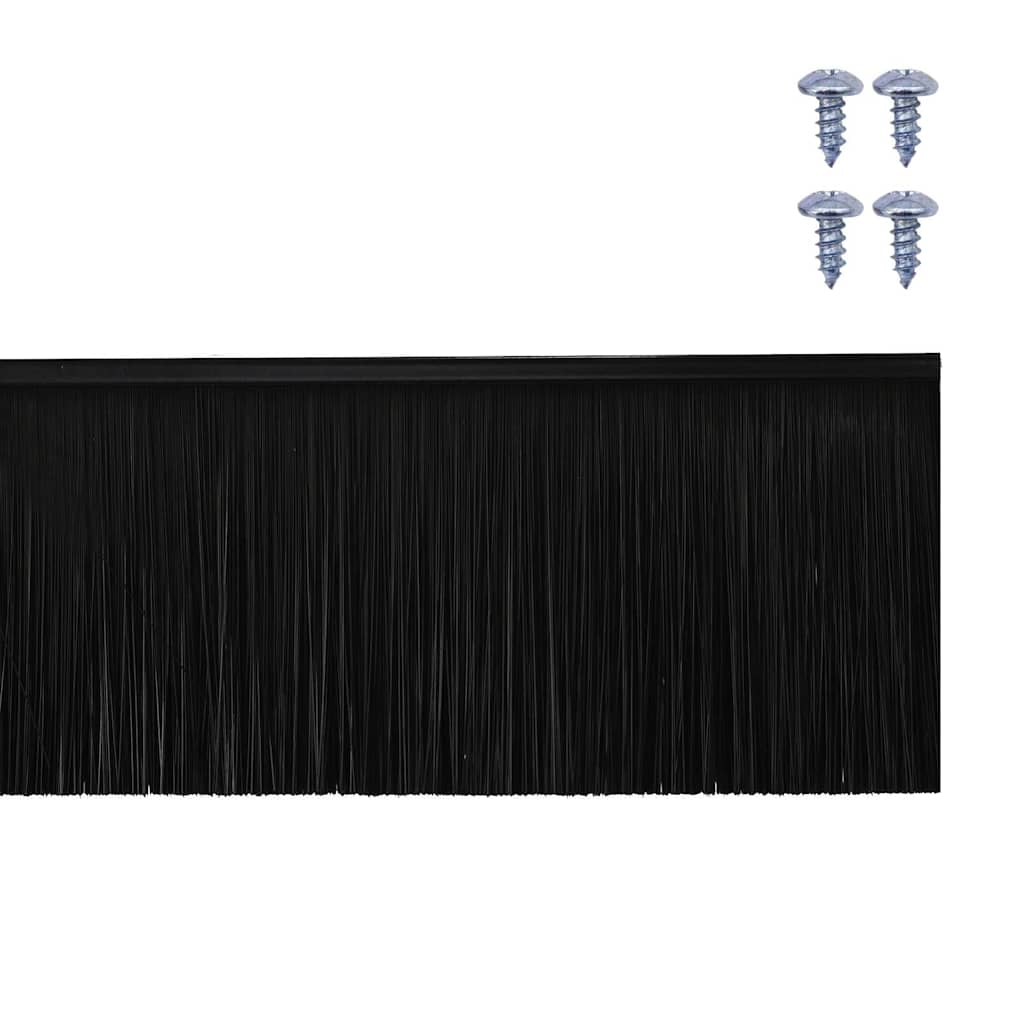 Schroefbare Deurborstelafsluitingen 6 pcs Zwart 100 cm is nu te koop bij PeponiXL, paradijselijk wonen!
